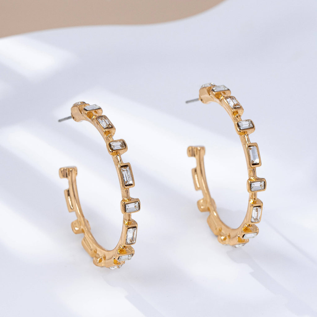 CLASSIC BAGUETTE HOOP EARRING | PB401