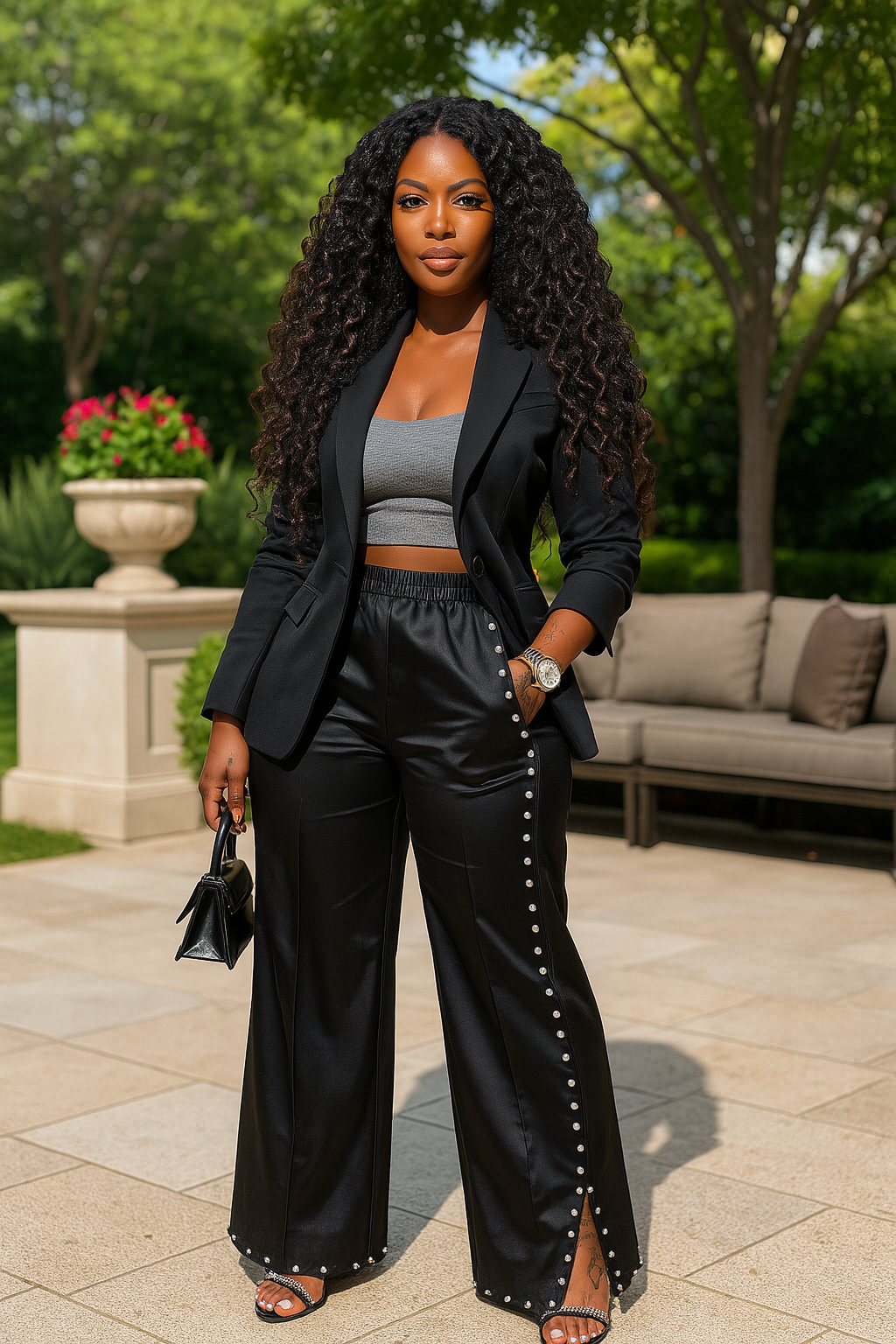 Studded Leather Pant